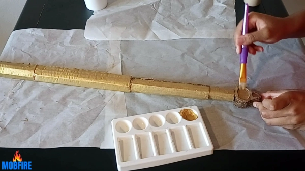 Mira's Weapon /Curved Moon Sword Cardboard Diy Tutorial paint